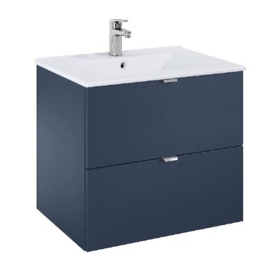 ROCA ELEGANT PLUS МДФ мебел с две чекмеджета и умивалник 613мм цвят СИН дръжките се поръчват отделно 