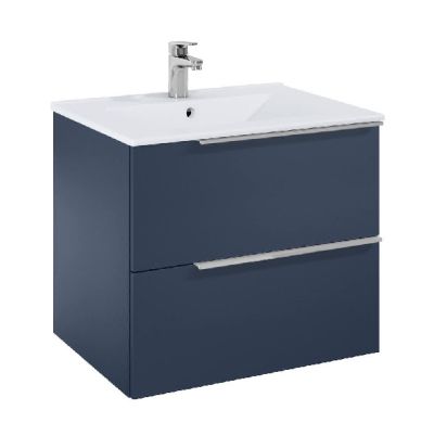 ROCA ELEGANT PLUS МДФ мебел с две чекмеджета и умивалник 613мм цвят СИН дръжките се поръчват отделно 