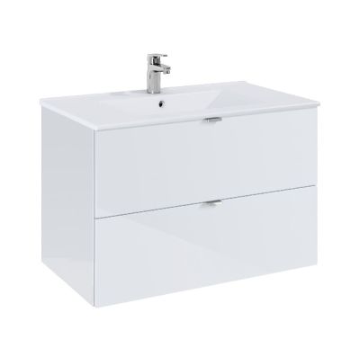 ROCA ELEGANT PLUS МДФ мебел с две чекмеджета и умивалник 813мм цвят Бял гланц дръжките се поръчват отделно 