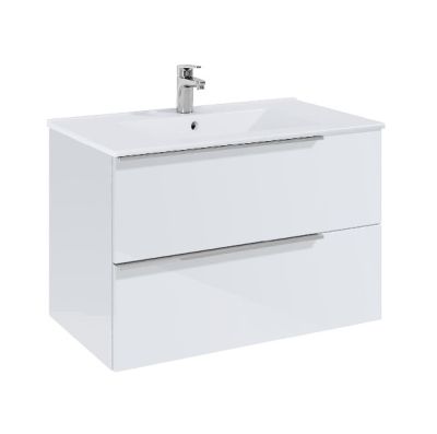 ROCA ELEGANT PLUS МДФ мебел с две чекмеджета и умивалник 813мм цвят Бял гланц дръжките се поръчват отделно 