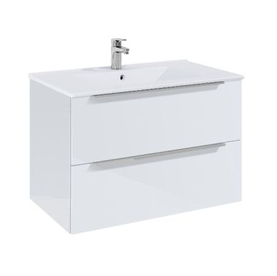 ROCA ELEGANT PLUS МДФ мебел с две чекмеджета и умивалник 813мм цвят Бял гланц дръжките се поръчват отделно 