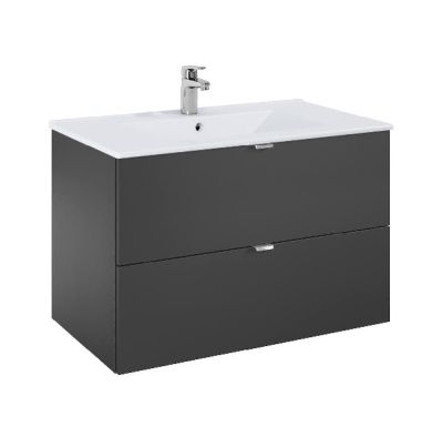  ROCA ELEGANT PLUS МДФ мебел с две чекмеджета и умивалник 813мм цвят Оникс дръжките се поръчват отделно 