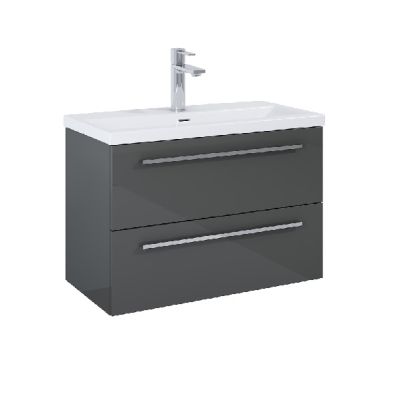 ROCA KWADRO Unik  80см Антрацит Мебел с две чекмеджета и умивалник дръжките се поръчват отделно