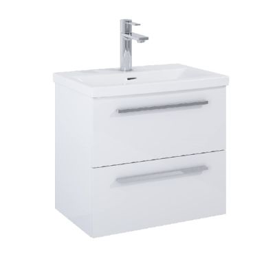 ROCA KWADRO Unik  60см Бял гланц Мебел с две чекмеджета и умивалник 