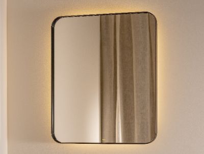 ROCA LUNA Квадратно огледало с амбиентно LED осветление с рамка за баня  80 см