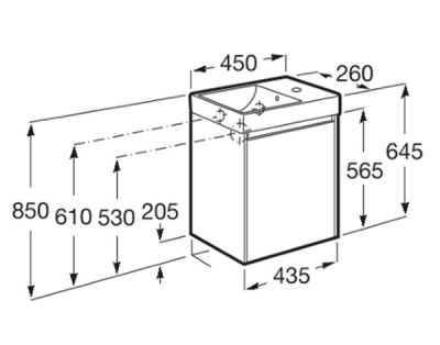 ROCA ONA COMPACT 45 Мебел Unik с една врата и умивалник Бял Мат 