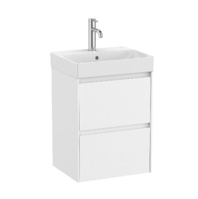 ROCA ONA COMPACT 45 Мебел Unik с две чекмеджета и централен умивалник Бял Мат 