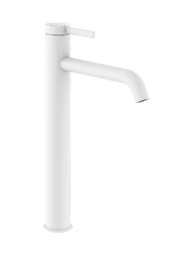 ROCA ONA Висок смесител за умивалник с клик-клак Бял Мат 