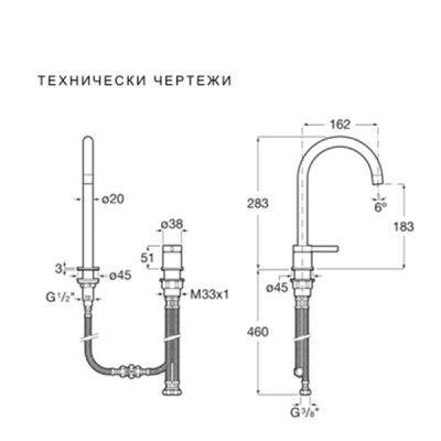 ROCA ONA Смесител за умивалник със странична ръкохватка и клик-клак клапа Titanium Black
