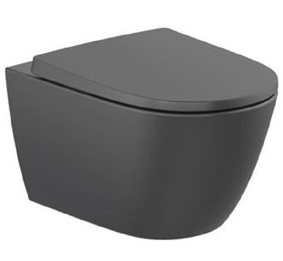 ONA Стенна тоалетна Black Mat с конструкция DUPLO, капак плавно затваряне