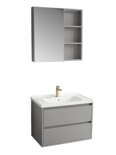 ALUMINA Комплект горен и долен шкаф 70 СИВ