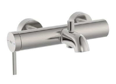 ROCA ONA Стенен смесител за вана-душ с автоматичен превключвател Stainless Steel Finish 