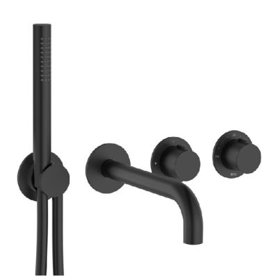 ROCA T-MULTI Вграден термостатичен смесител за душ с два изхода Черен Мат