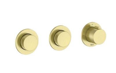 ROCA T-MULTI Вграден термостатичен смесител за душ с два изхода Brushed Brass