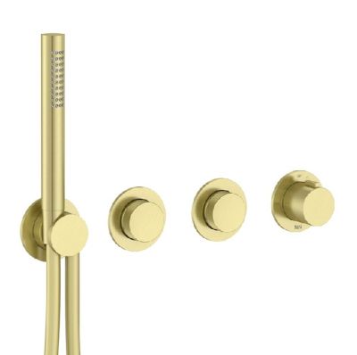 ROCA T-MULTI Вграден термостатичен смесител за душ с два изхода Brushed Brass