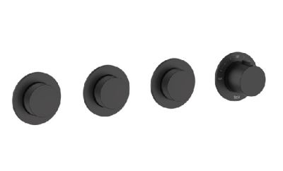 ROCA T-MULTI Вграден термостатичен смесител за душ с три изхода Черен Мат