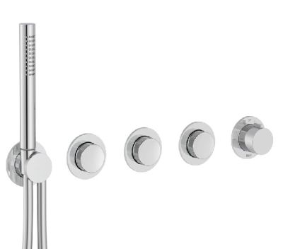 ROCA T-MULTI Вграден термостатичен смесител за душ с три изхода Хром