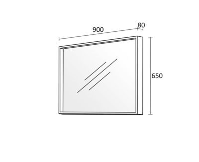 PVC Бостън 90см Огледало за баня с LED осветление