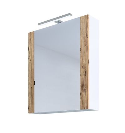 PVC Хюстън 2 шкаф с една врата и огледало с LED осветление 60 см