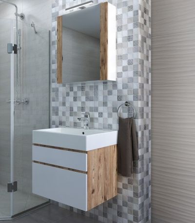 PVC Хюстън 2 шкаф за баня с две чекмеджета и умивалник 60 см