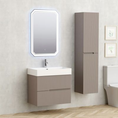 Eloria PVC мебел за баня с умивалник, цвят тъмнокафяв