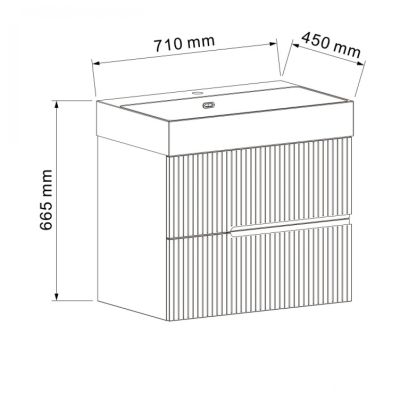 Eloria PVC мебел за баня с умивалник, цвят светло зелен