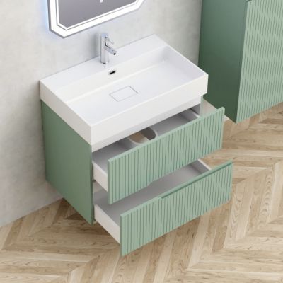 Eloria PVC мебел за баня с умивалник, цвят светло зелен