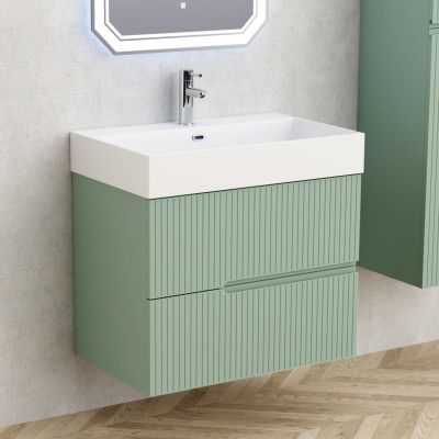 Eloria PVC мебел за баня с умивалник, цвят светло зелен