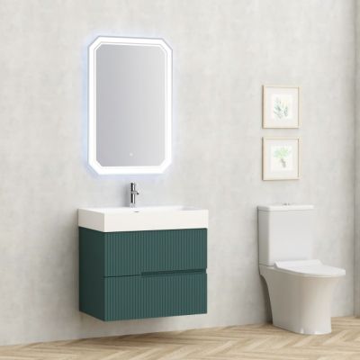 Eloria PVC мебел за баня с умивалник, цвят тъмно зелен