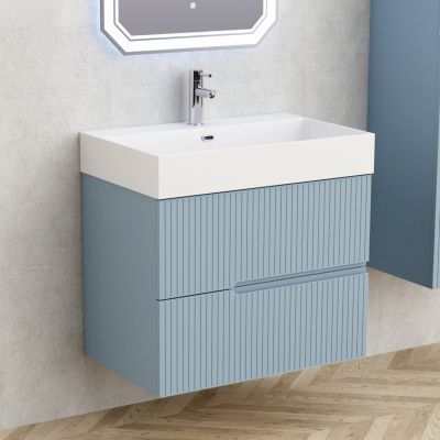 Eloria PVC мебел за баня с умивалник, цвят светло син