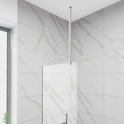 Стационарен душ параван CRISTINA 40×200 см – стъклен walk-in параван за баня с профил хром