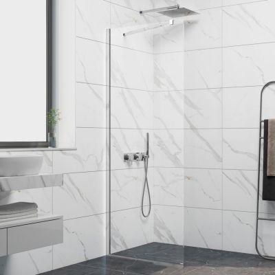 Стационарен душ параван CRISTINA 40×200 см – стъклен walk-in параван за баня с профил хром