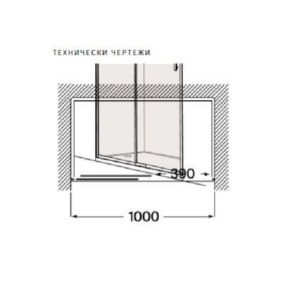 Roca Victoria Plus L2-E Параван за душ 100см Хром