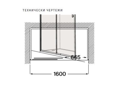 Roca Victoria Plus L2-E Параван за душ 160см Хром