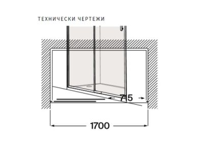 Roca Victoria Plus L2-E Параван за душ 170см Хром