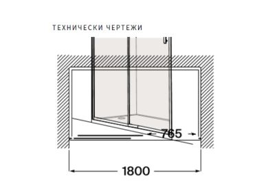 Roca Victoria Plus L2-E Параван за душ 180см Черен Мат