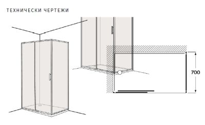 Roca Victoria Plus LF-C - Страничен панел 70см Хром