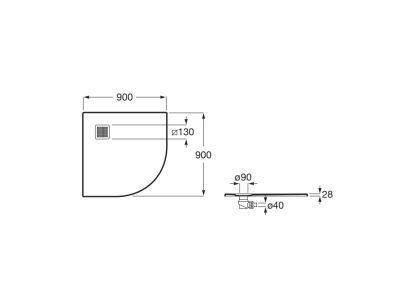 TERRAN-N BEIGE COFFEE Свръхплоско Заоблено Душ-корито от композитен материал STONEX® 90x90