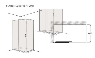 Roca Victoria Plus LF-C - Страничен панел 90см Черен Мат