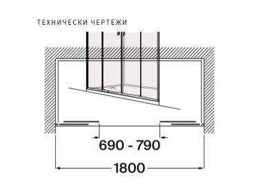 Roca Victoria Plus L4-E Параван за душ с 2 плъзгащи се врати + 2 фиксирани панела 180см Хром 