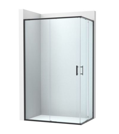 Roca Victoria Plus L2 - с 1 плъзгаща врата + 1 фиксиран панел 80см Черен Мат