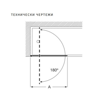 Roca Victoria Plus B1HF 100см Параван за вана с един фиксиран панел и отварящо се крило на 180°