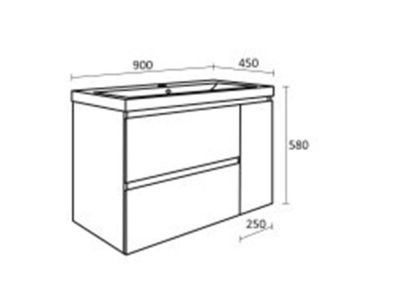 PVC Степик 90см Долен шкаф за баня