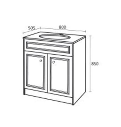PVC Честър Долен шкаф за баня 80см