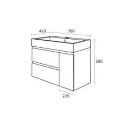 PVC Серенгети Долен шкаф за баня 70см