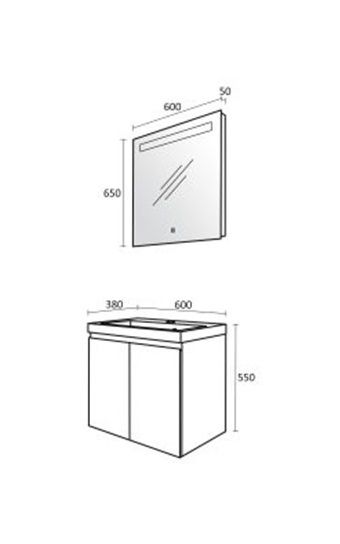 PVC Денвър долен шкаф за баня 60см