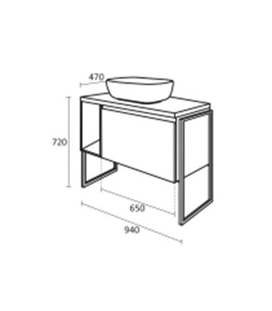 PVC Маями долен шкаф за баня 94см