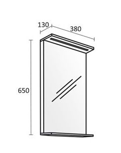 PVC Тулан огледало за баня 38см