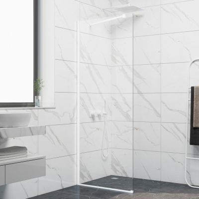 Стационарен душ параван CRISTINA 70×200 см – стъклен walk-in параван за баня с профил бял мат