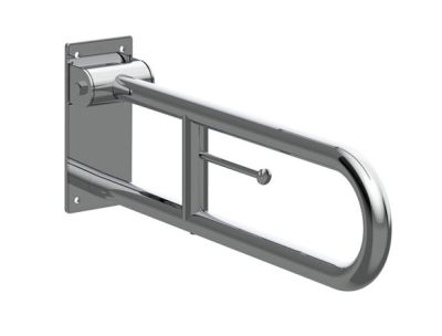 ACCESS Comfort Pro сгъваема опорна дръжка с поставка за тоалетна хартия Хром гланц 60см
